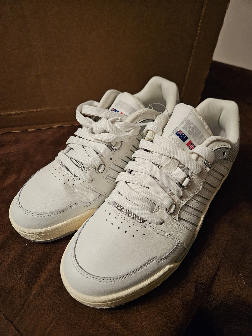 K-Swiss Men's Low-Top Athletic Sneakers in White and Cream